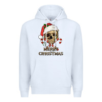 White merry christmas skull Premium Hoodie - RanaPortraitStore