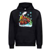 Black christmas polar express Urban Hoodie - Zillion Design Studio