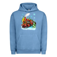 Pigment Pebble Blue christmas polar express Urban Hoodie - Zillion Design Studio
