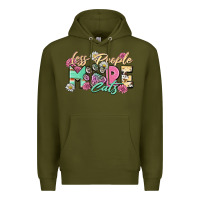 Army Green less people more cats Premium Hoodie - Zillion Design Studio