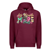 Burgundy less people more cats Premium Hoodie - Zillion Design Studio