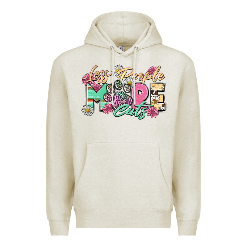 Less People More Cats Premium Hoodie by Zillion Design Studio | Teevron