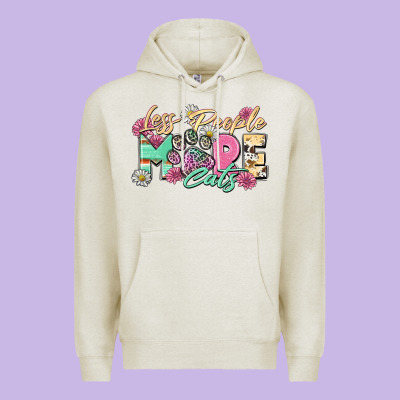 Less People More Cats Premium Hoodie Designed By Zillion Design Studio