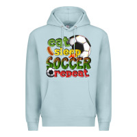 Blue Mist eat sleep soccer repeat Premium Hoodie - texasbilliewilder
