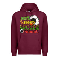 Burgundy eat sleep soccer repeat Premium Hoodie - texasbilliewilder