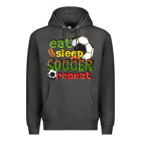Charcoal Heather eat sleep soccer repeat Premium Hoodie - texasbilliewilder