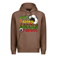 Chestnut eat sleep soccer repeat Premium Hoodie - texasbilliewilder