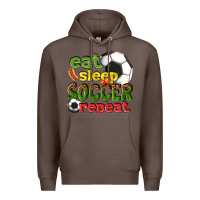 Coffee eat sleep soccer repeat Premium Hoodie - texasbilliewilder