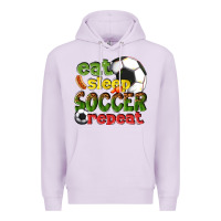 Lilac eat sleep soccer repeat Premium Hoodie - texasbilliewilder