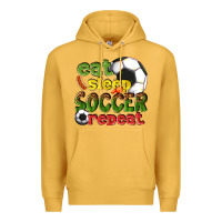 Mustard eat sleep soccer repeat Premium Hoodie - texasbilliewilder