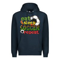 Navy eat sleep soccer repeat Premium Hoodie - texasbilliewilder
