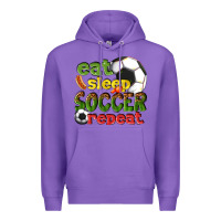 Purple eat sleep soccer repeat Premium Hoodie - texasbilliewilder