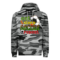 Slate Camo eat sleep soccer repeat Premium Hoodie - texasbilliewilder