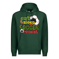 Sports Green eat sleep soccer repeat Premium Hoodie - texasbilliewilder