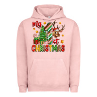 Pigment Salmon my first christmas Urban Hoodie - Zillion Design Studio