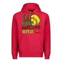 Cardinal eat sleep softball repeat Premium Hoodie - texasbilliewilder