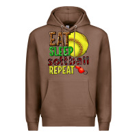 Chestnut eat sleep softball repeat Premium Hoodie - texasbilliewilder