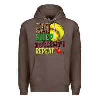 Coffee eat sleep softball repeat Premium Hoodie - texasbilliewilder