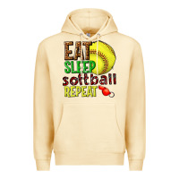 Eat Sleep Softball Repeat Premium Hoodie | Teevron