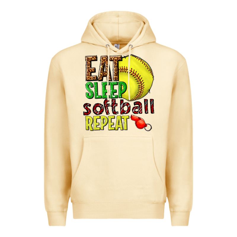 Eat Sleep Softball Repeat Premium Hoodie by texasbilliewilder | Teevron