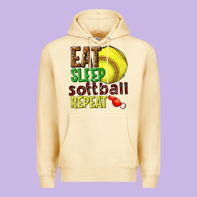Eat Sleep Softball Repeat Premium Hoodie Designed By Texasbilliewilder