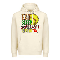 Sandshell eat sleep softball repeat Premium Hoodie - texasbilliewilder