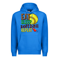 True Royal eat sleep softball repeat Premium Hoodie - texasbilliewilder