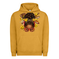 Pigment Peanut Butter softball afro messy bun Urban Hoodie - texasbilliewilder