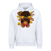 White softball afro messy bun Urban Hoodie - texasbilliewilder