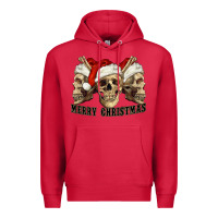 Cardinal Merry Christmas Skulls Premium Hoodie - RanaPortraitStore