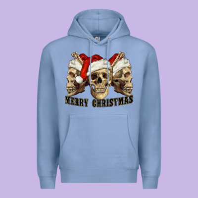 Merry Christmas Skulls Premium Hoodie Designed By Ranaportraitstore