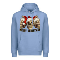 Colony Blue Merry Christmas Skulls Premium Hoodie - RanaPortraitStore