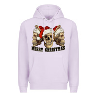 Lilac Merry Christmas Skulls Premium Hoodie - RanaPortraitStore