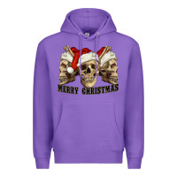 Purple Merry Christmas Skulls Premium Hoodie - RanaPortraitStore