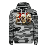 Slate Camo Merry Christmas Skulls Premium Hoodie - RanaPortraitStore