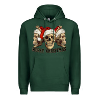 Sports Green Merry Christmas Skulls Premium Hoodie - RanaPortraitStore