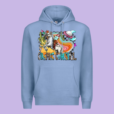 Cosmic Cowgirl Premium Hoodie Designed By Zillion Design Studio