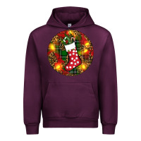 Mauve Wine Santa Stocking Christmas Urban Hoodie - RanaPortraitStore