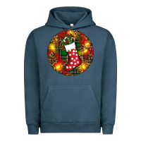 Pigment Midnight Navy Santa Stocking Christmas Urban Hoodie - RanaPortraitStore