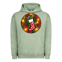 Pigment Oil Green Santa Stocking Christmas Urban Hoodie - RanaPortraitStore