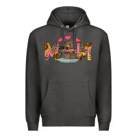 Charcoal Heather Mom Bear With Sunflowers Premium Hoodie - RanaPortraitStore