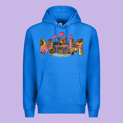 Mom Bear With Sunflowers Premium Hoodie Designed By Ranaportraitstore