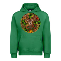 Emerald Christmas Reindeer Urban Hoodie - RanaPortraitStore