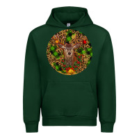 Forest Green Christmas Reindeer Urban Hoodie - RanaPortraitStore