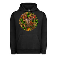 Pigment Black Christmas Reindeer Urban Hoodie - RanaPortraitStore