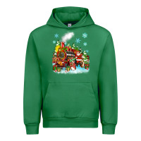Emerald christmas santa and friends train Urban Hoodie - Zillion Design Studio