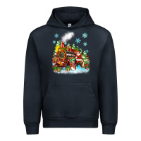 Navy christmas santa and friends train Urban Hoodie - Zillion Design Studio