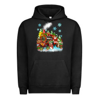 Pigment Black christmas santa and friends train Urban Hoodie - Zillion Design Studio