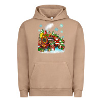 Pigment Burro christmas santa and friends train Urban Hoodie - Zillion Design Studio
