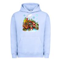 Pigment Grape Ice christmas santa and friends train Urban Hoodie - Zillion Design Studio